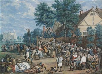 FLEMISH SCHOOL, 18TH CENTURY Village Kermesse Scenes after Pieter Bruegel (A Pair).